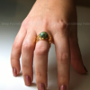 Green stone and Leaf cuff ring