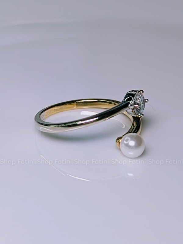 Pearl and Stone Wrap Ring