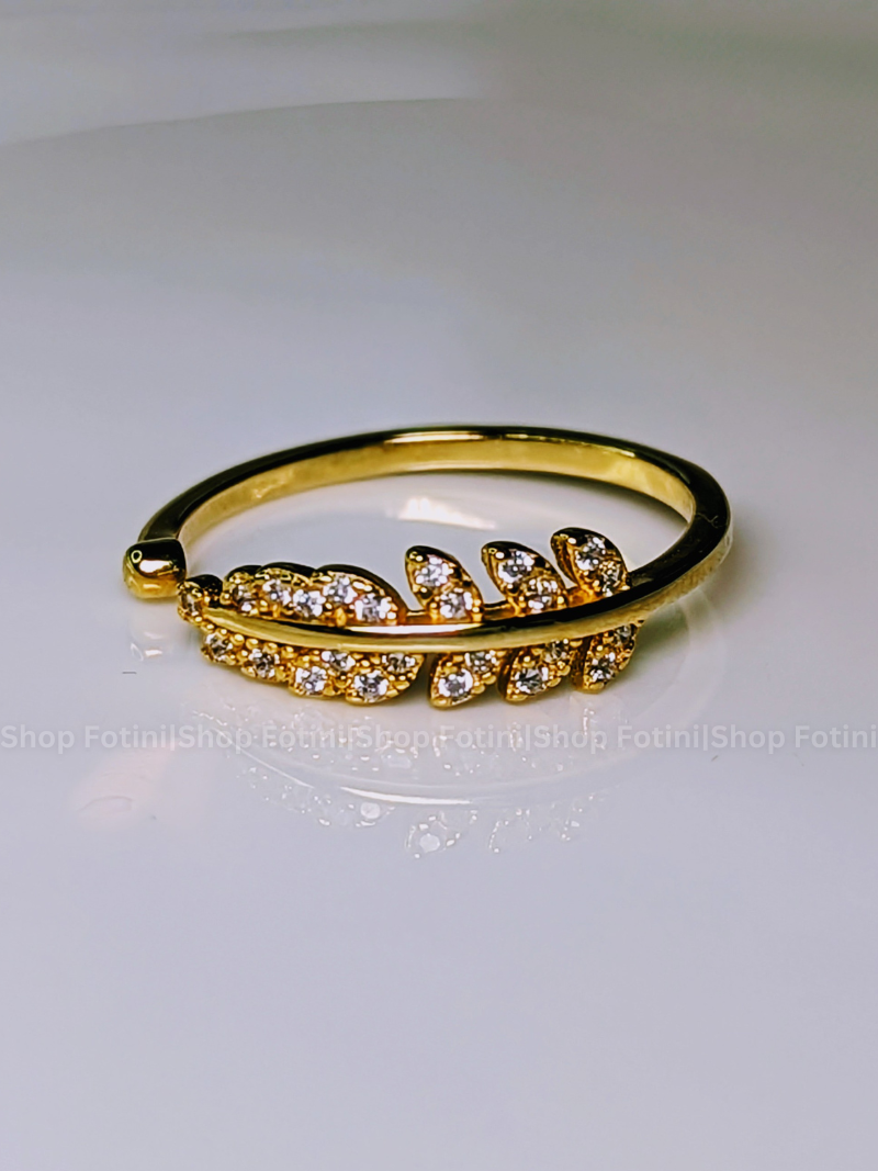 Yellow leaf wrap ring