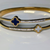 Blue and White Clover Bracelet