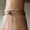 Blue and White Clover Bracelet