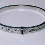 Roman Numeral Bangle Bracelet - Silver