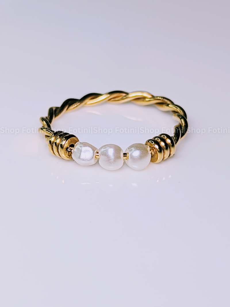 18K Gold Plated Imitation Pearl Ring