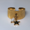 Dangling Star & Pearl Cuff Ring